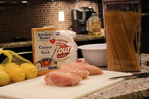 Preparing Easy Chicken Pasta Recipe Ingredients