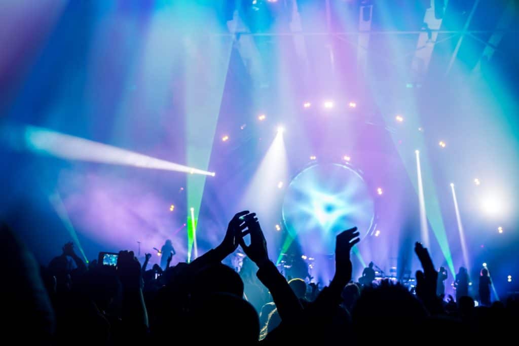 View from the audience at a rock concert